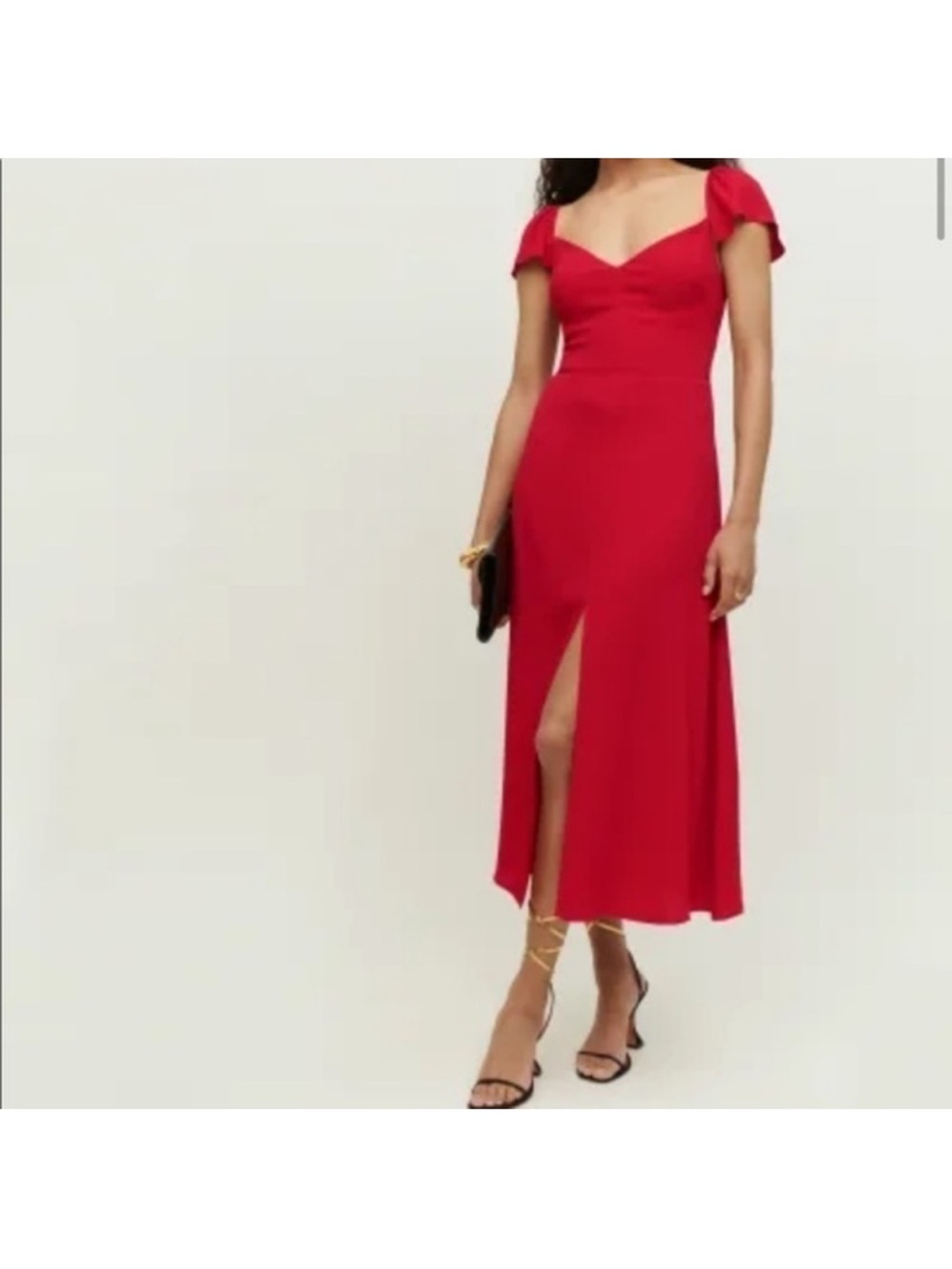 Reformation Baxley Red Midi Dress Size 12 NWT